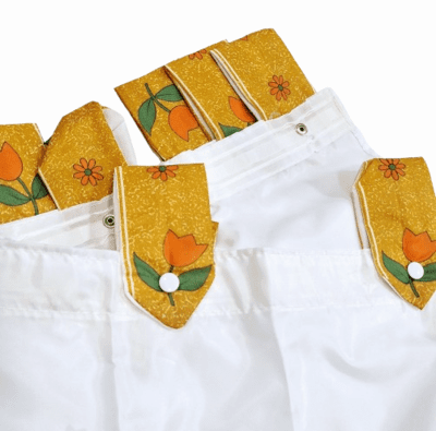 Cortina de baño presillas ocre - 2