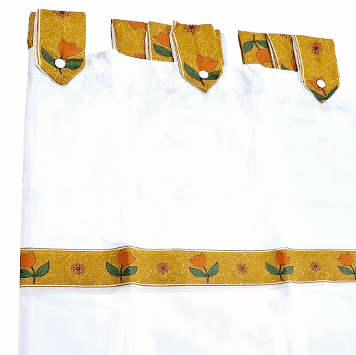 Cortina de baño presillas ocre - 4