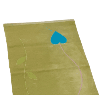 Alfombra chenilla verde corazón 60 x 90 - 1