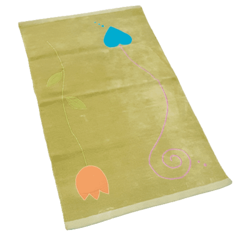 Alfombra chenilla verde corazón 60 x 90 - 2