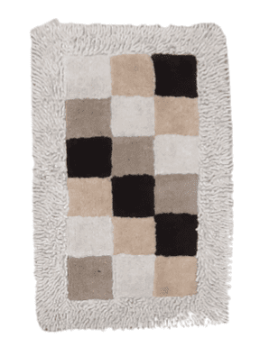 Alfombra cuadros beige 50 x 80 - 1