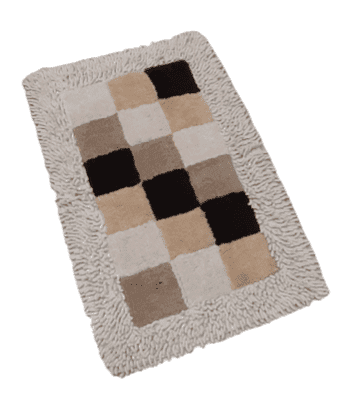 Alfombra cuadros beige 50 x 80 - 3