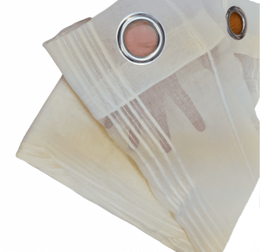 1 Visillo beige vainilla rayitas chenilla - 1