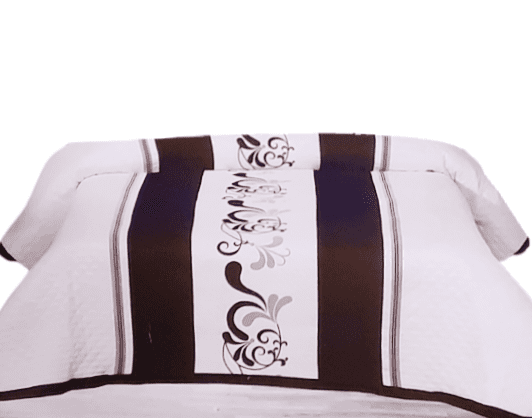 Colcha reversible marrón greca. Cama 135