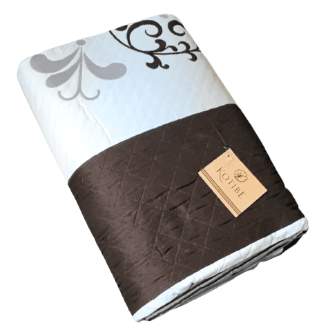 Colcha reversible marrón greca. Cama 135 - 2