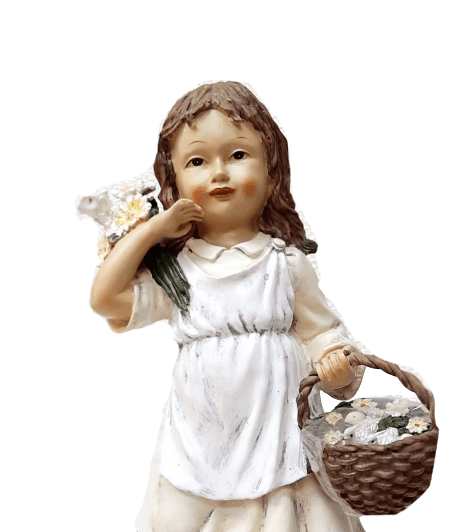 FIGURA DECORATIVA NIÑA CESTA