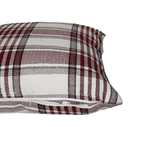 Cojines cuadros escoceses granates - 1