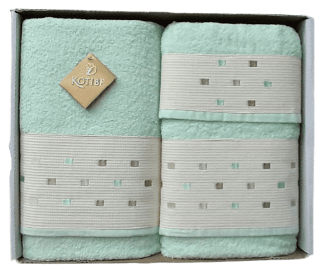 JUEGO TOALLAS VERDE agua. 3 piezas