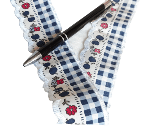 Greca flores azul cuadritos - 3