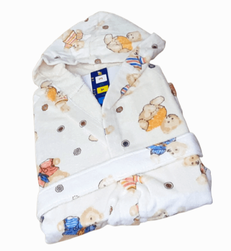 Albornoz Infantil terciopelo Ositos. Talla 4 años
