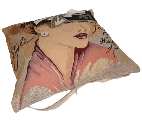 Funda cojín tejido 1940 dama  45 x 45 - 2