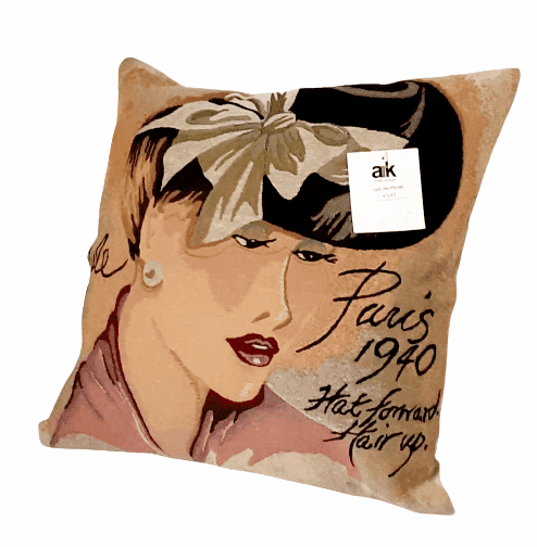 Funda cojín tejido 1940 dama  45 x 45 - 3