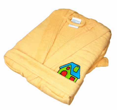 Albornoz Infantil terciopelo amarillo melocotón. Tallas: 2 y 4 años - 2