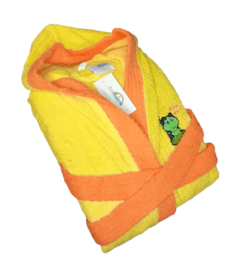 Albornoz Infantil amarillo Rana. Talla 10