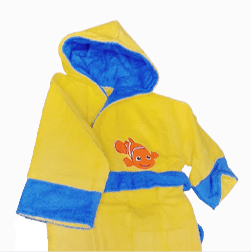 Albornoz amarillo Infantil Pez Nemo. Talla: 8