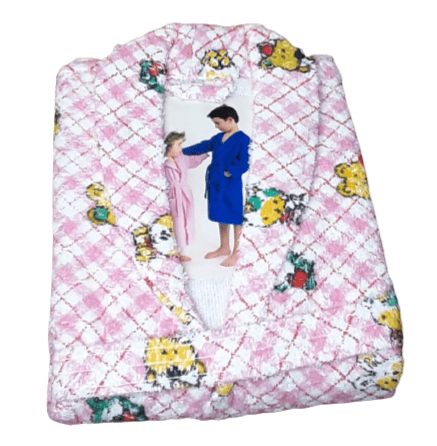 Albornoz Infantil animales rosa. Talla 4