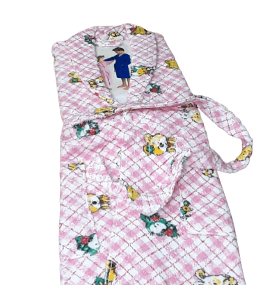 Albornoz Infantil animales rosa. Talla 4 - 1