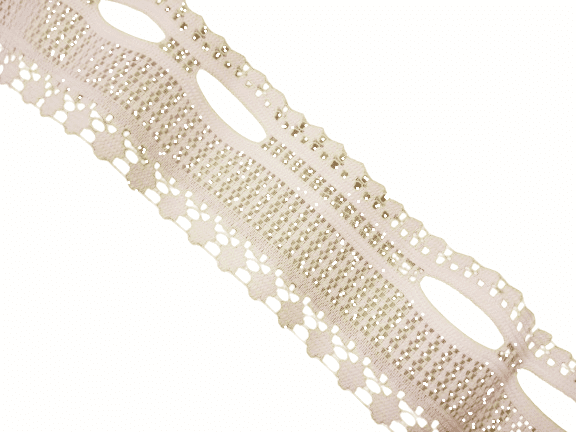 Cinta encaje pasabarras beige