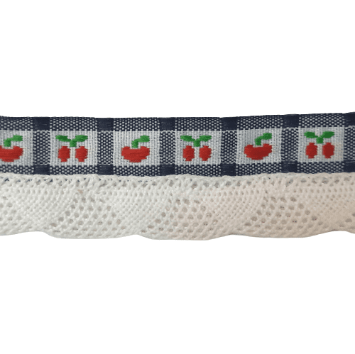 Puntilla cerezas azul