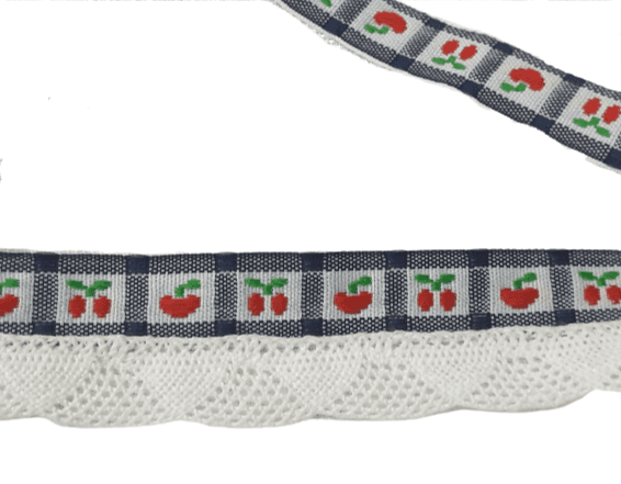 Puntilla cerezas azul - 1