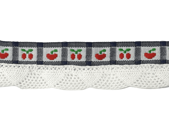 Puntilla cerezas azul - 2