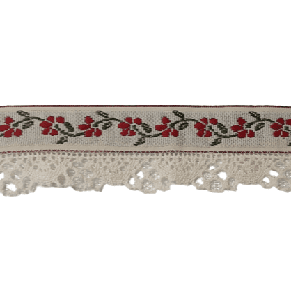 Puntilla flores fucsia