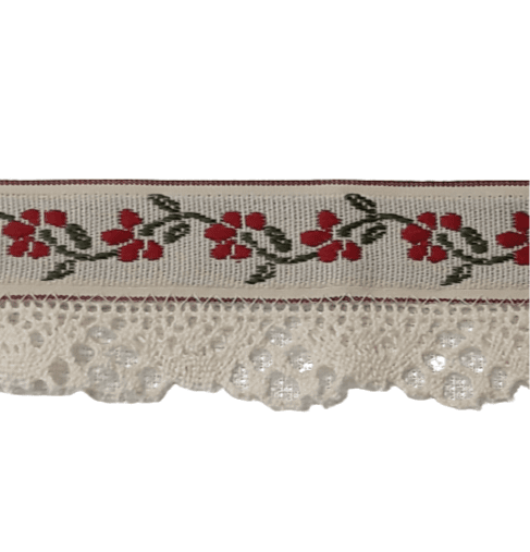 Puntilla flores fucsia - 1