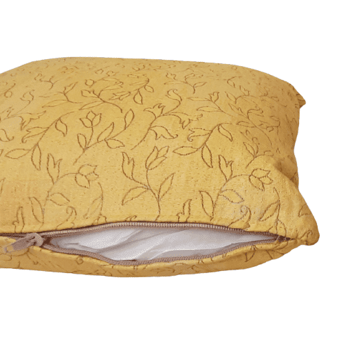 Cojín Amarillo hojitas 36 x 36 - 1