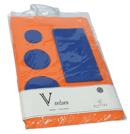 Mantelería naranja 160 x 160 + 4