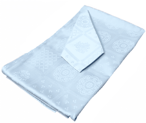 Mantelería jaquard adamascada azul 150 x 150 +6 - 2