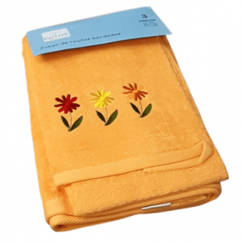 Juego de toallas naranja flores - 1