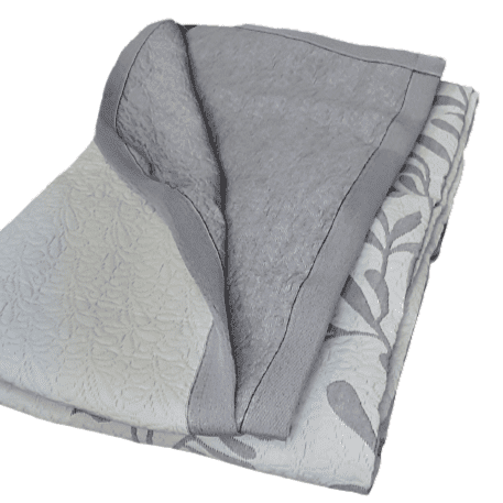 Colcha reversible hojas gris. Cama 90 - 4