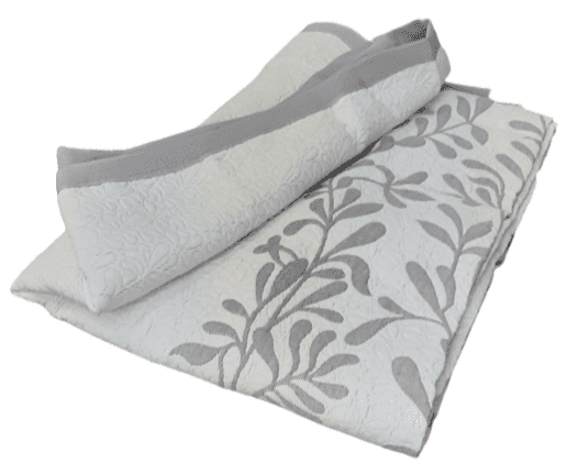 Colcha reversible hojas gris. Cama 90 - 5
