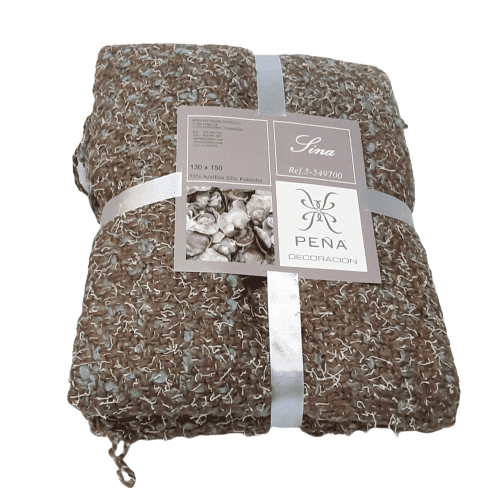 Mantita punto marrón azul 130 x 150