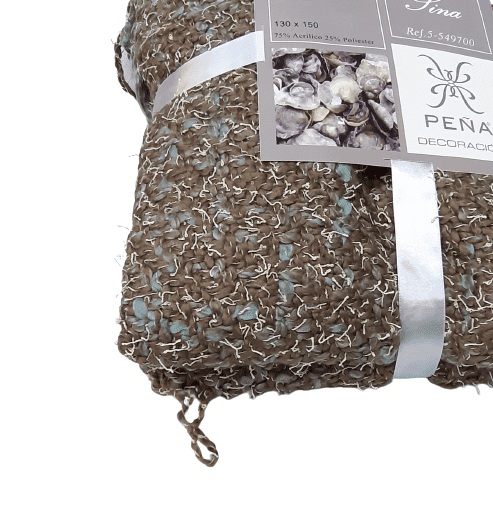 Mantita punto marrón azul 130 x 150 - 1