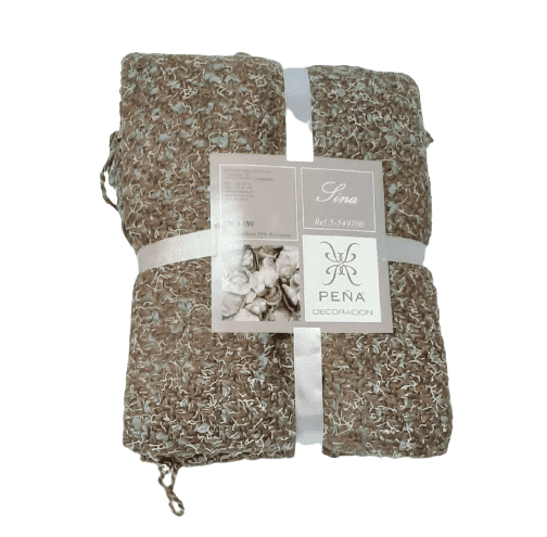 Mantita punto marrón azul 130 x 150 - 2