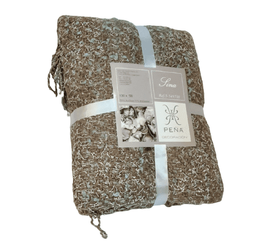 Mantita punto marrón azul 130 x 150 - 4