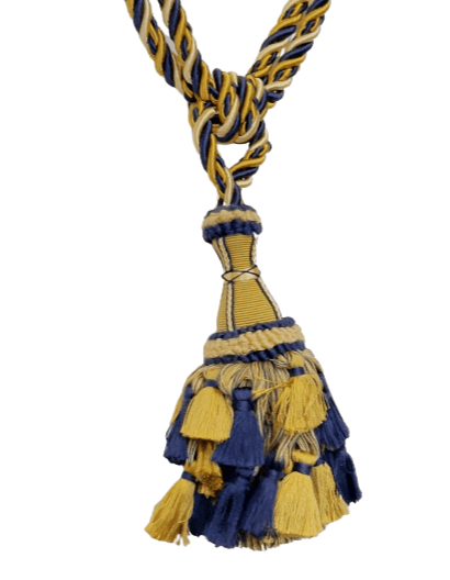 Abrazadera cordón azul y oro - 1