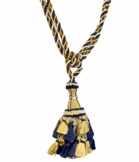 Abrazadera cordón azul y oro - 3