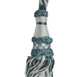 Abrazadera cordón azul y blanco - 1