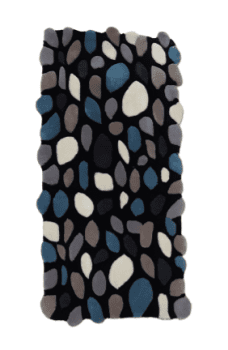 Alfombra Piedras negra y azul 60 x 120