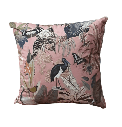 Tela rosa garzas grises - 4