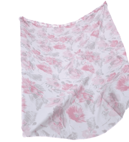 Cortina baño flores rosa y plata - 2