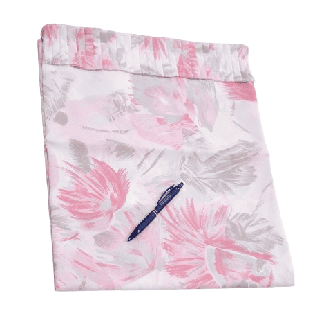 Cortina baño flores rosa y plata - 3