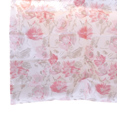 Cortina baño flores rosa y plata - 4