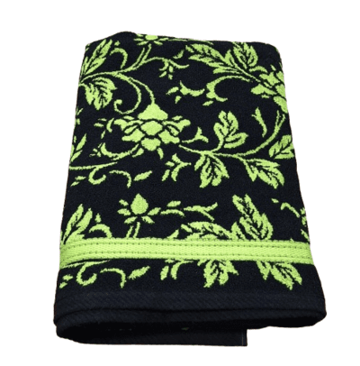 Toallas reversibles flores negro verde
