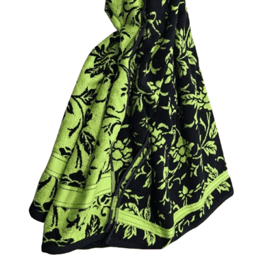Toallas reversibles flores negro verde - 2