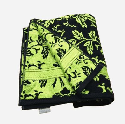 Toallas reversibles flores negro verde - 3