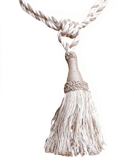 Abrazadera cordón cruda y marrón lino