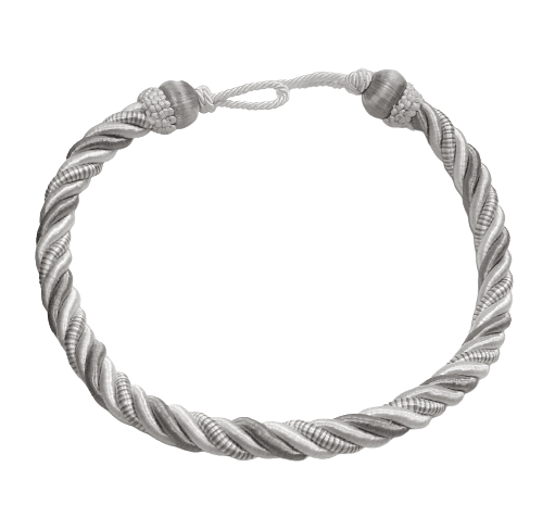 Cordón abrazadera gris brillo